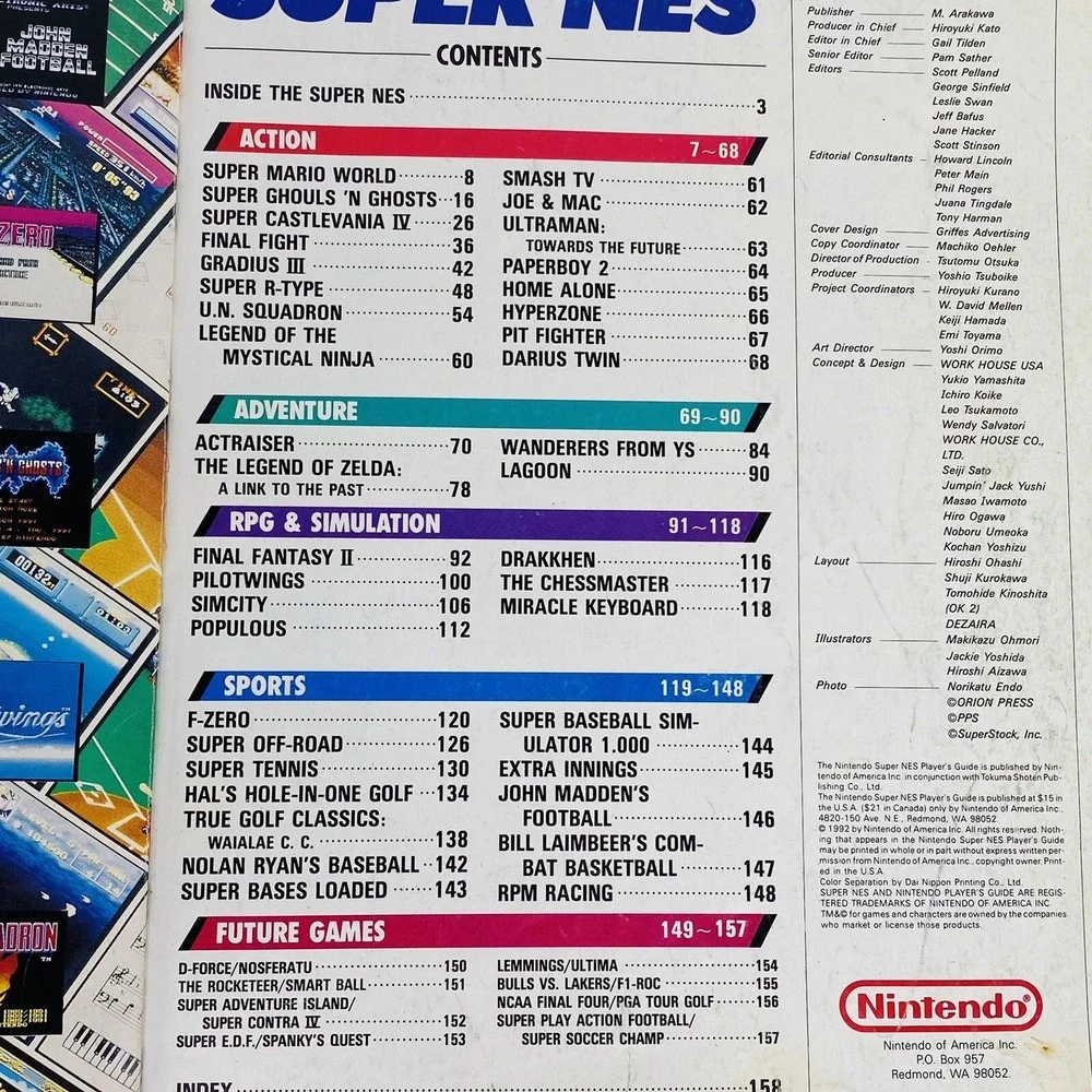 Super NES Nintendo Player's Guide Vintage 1992 Official Strategy Book